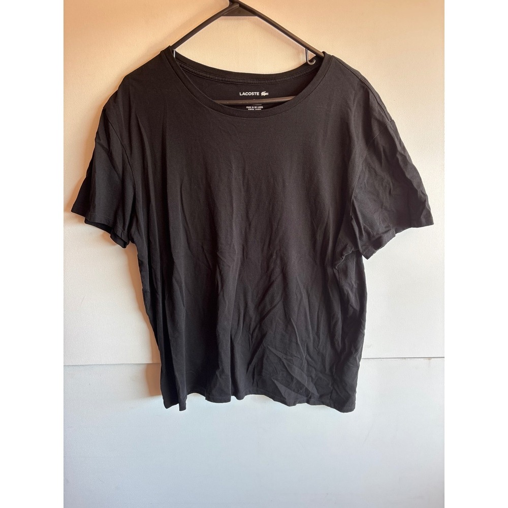 Lacoste Black T-Shirt Mens XL Underwear Short Sleeve Casual Top